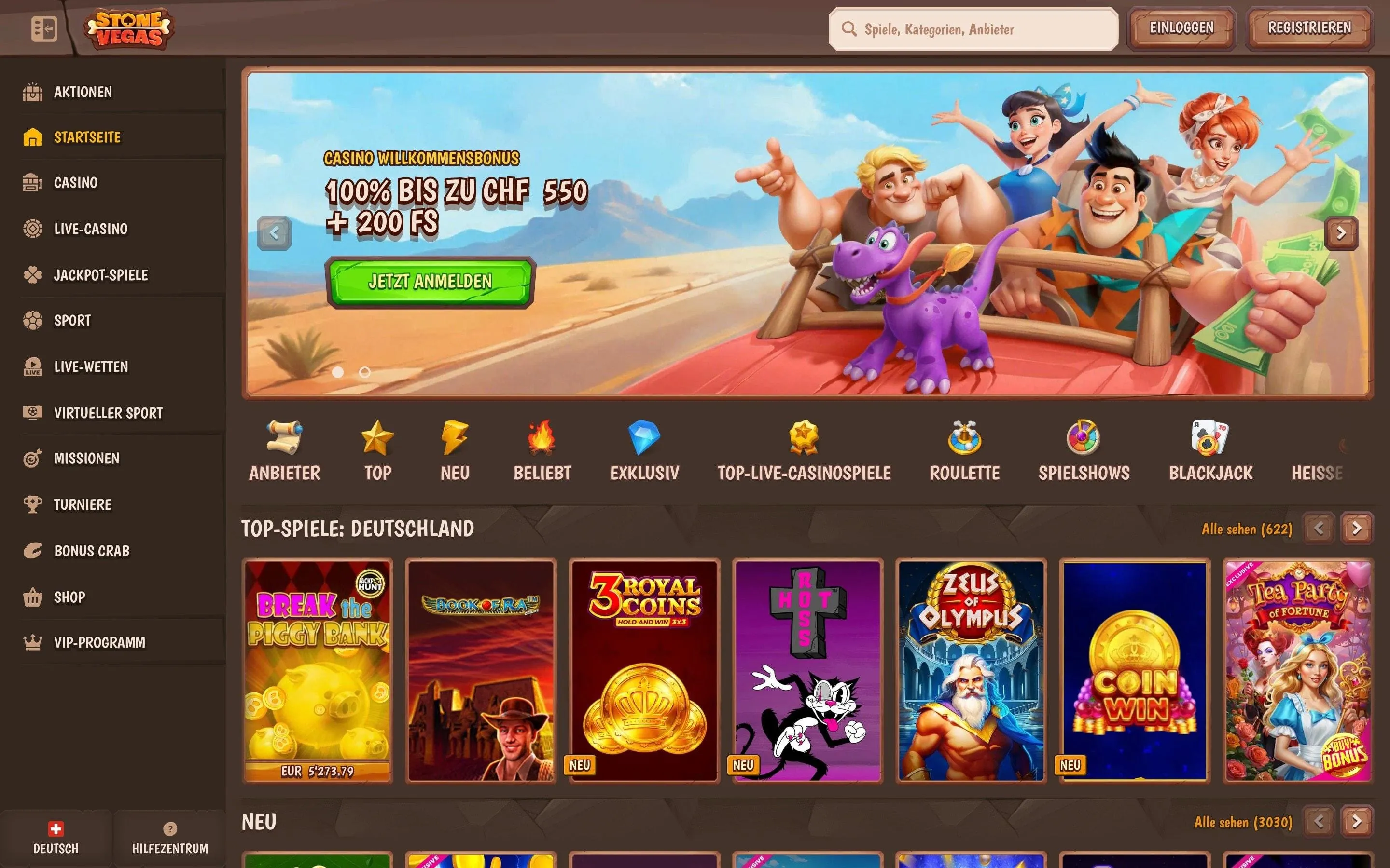 Stone Vegas Casino mit CHF