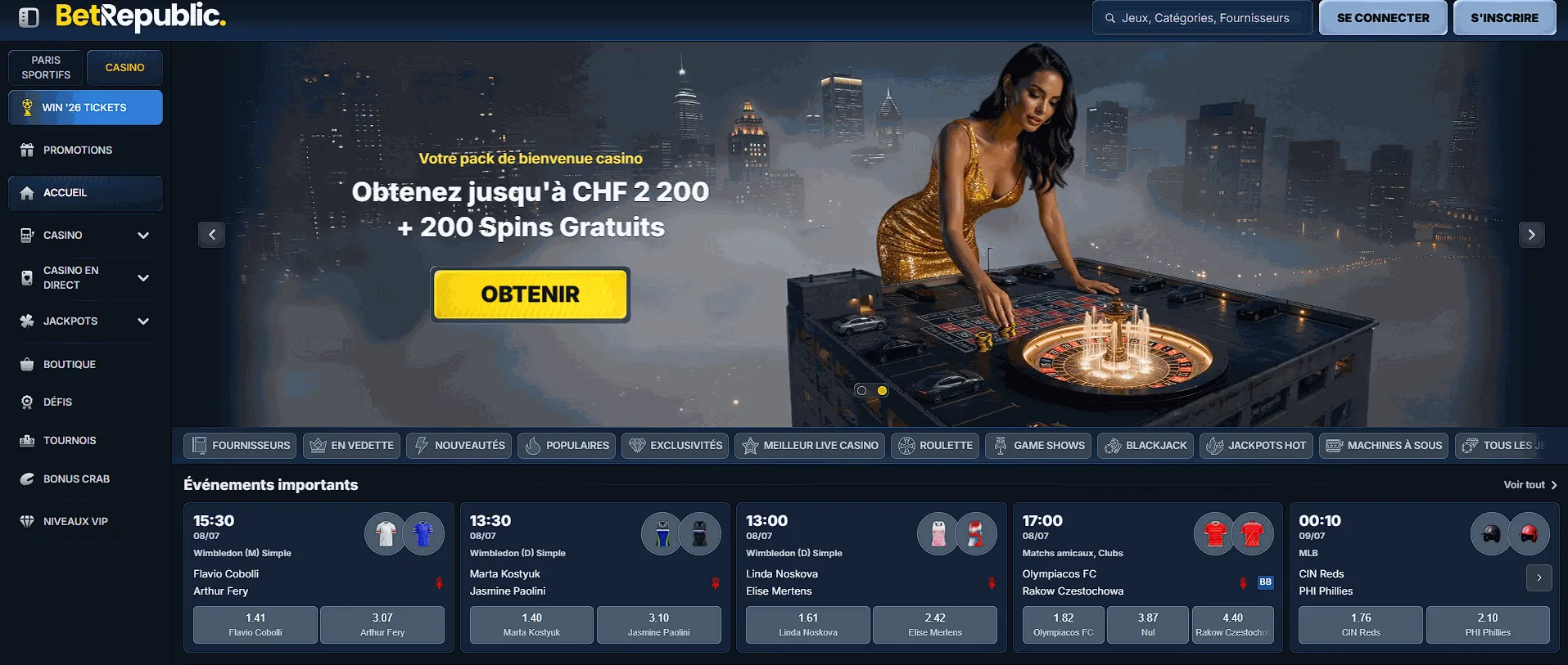 Le meileur casino BetRepublic Le meileur casino en ligne international BetRepublic
